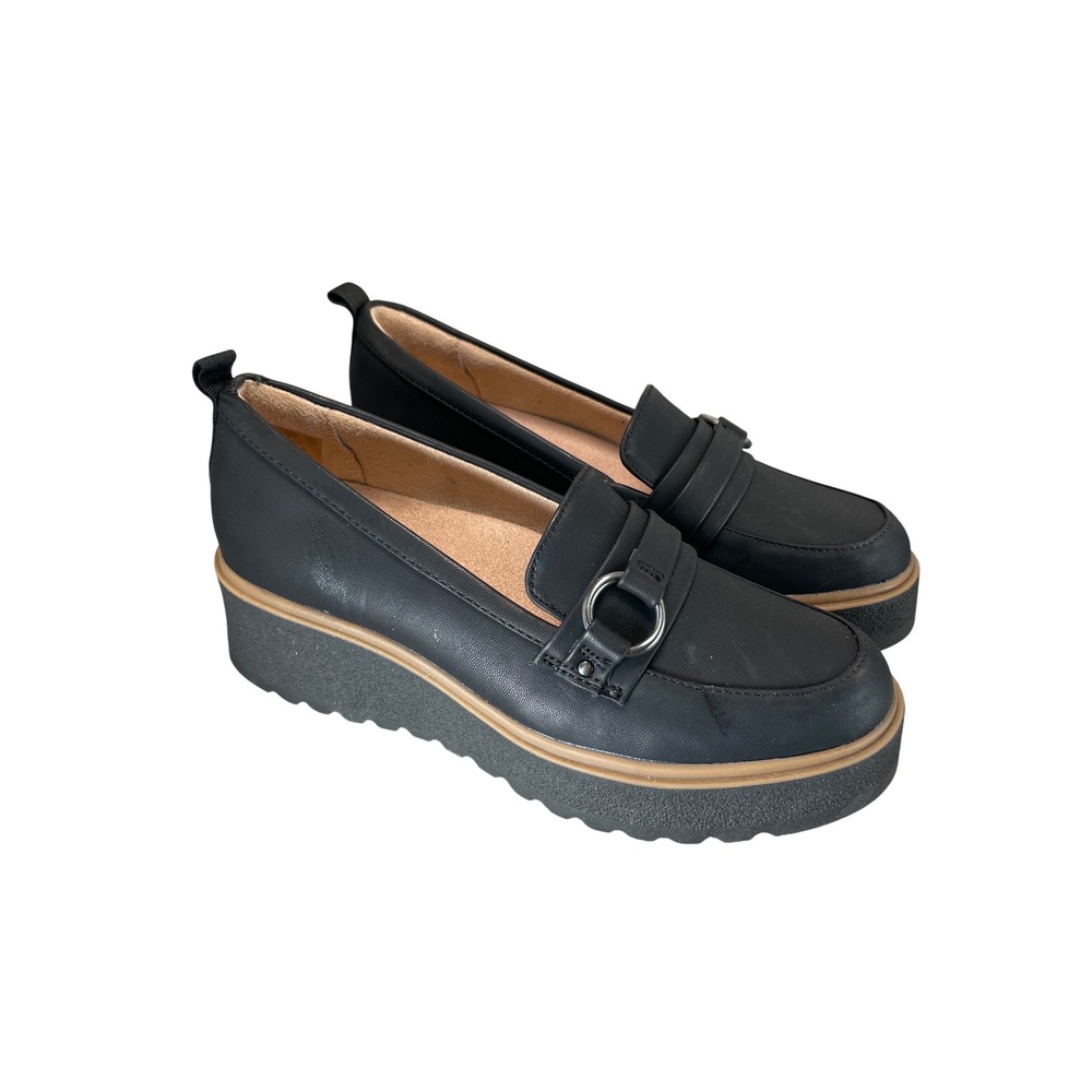 SOUL Naturalizer Joyla Black Platform Loafers Wedge Slip On Shoes Womens 7M - Picture 9 of 9